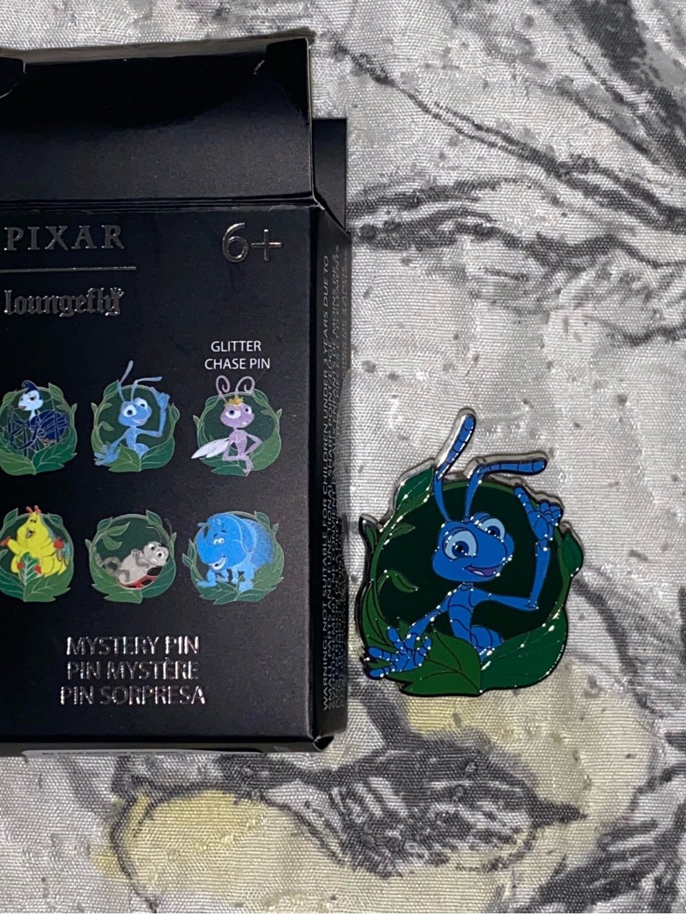 Loungefly Flix Glitter Chase Pin with Green Leaf